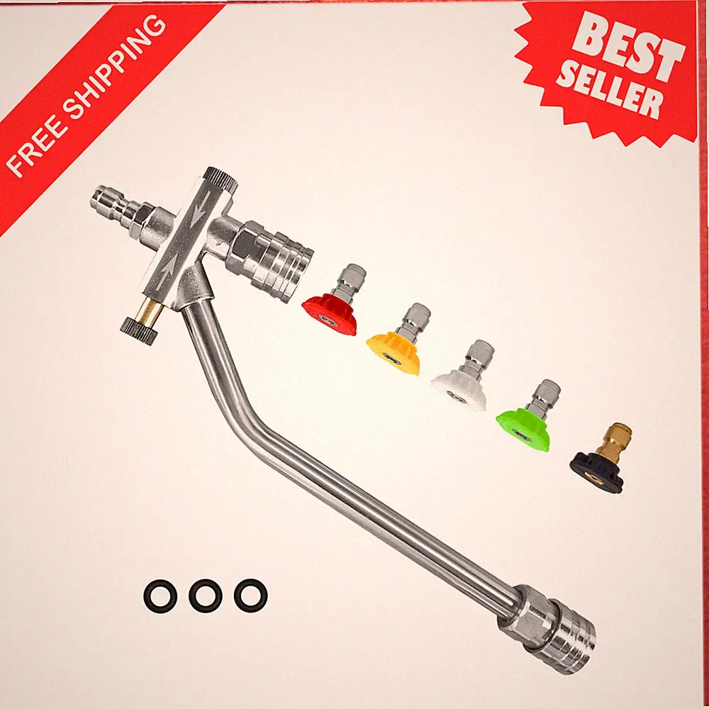 Foam Cannon Dual-Connector Pressure Washer Accessory with 5 Nozzles, 1/4 Inch