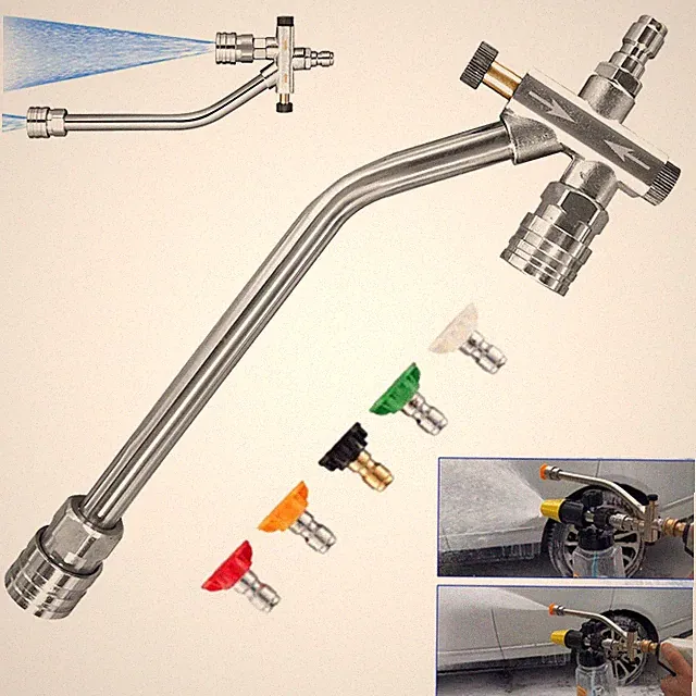Foam Cannon Dual-Connector Pressure Washer Double Tip Attachment with 5 Nozzles