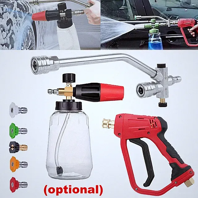 Foam Cannon Dual Connector Pressure Washer Foam Blaster 1/4" 4000 PSI 5 Nozzles