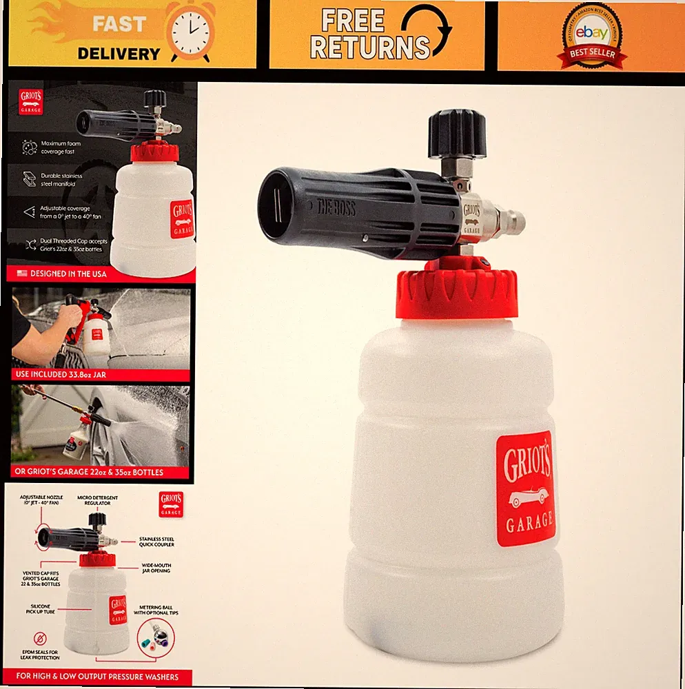 Foam Cannon for Car Washing & Detailing - Pressure Washer Foam Gun, High-Pressur