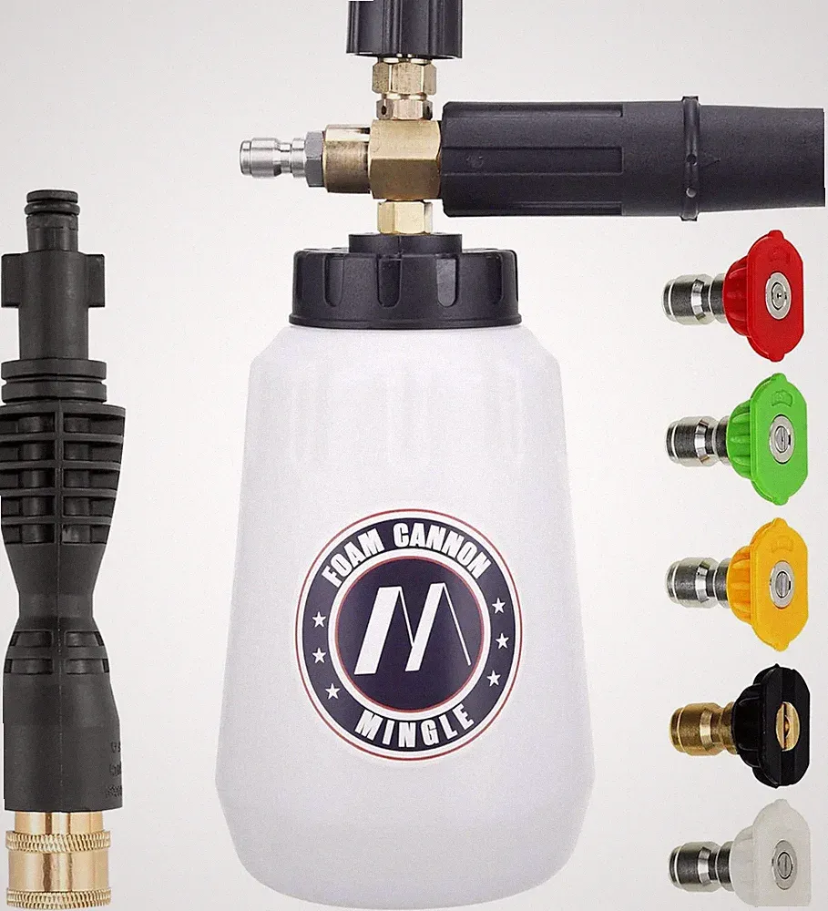Foam Cannon For Portland Husky And Ryobi Pressure Washer With 5 Nozzle Tips 1/4