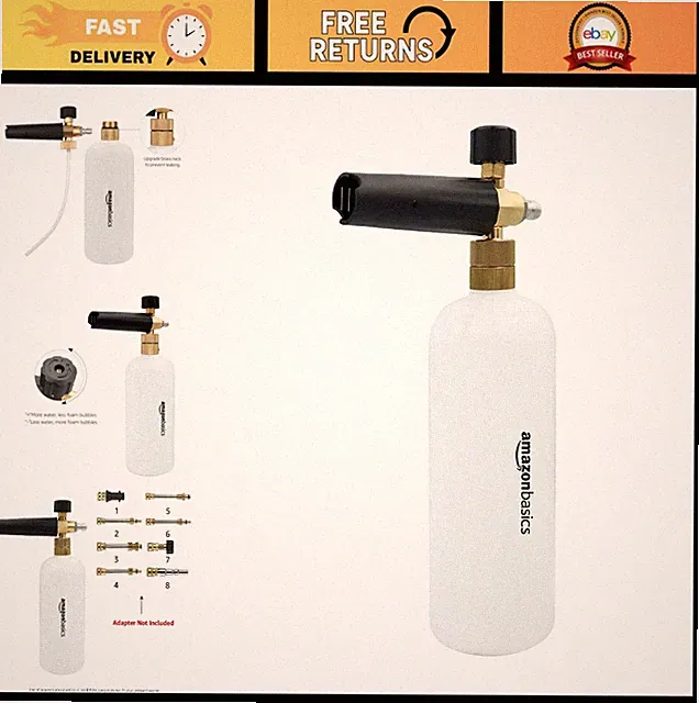 Foam Cannon for Pressure Washer - 1/4" Quick Connector, Adjustable Nozzle, 33oz