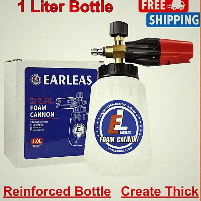 Foam Cannon for Pressure Washer, 1 Liter Bottle, 1/4 " Quick Connector, Plastic