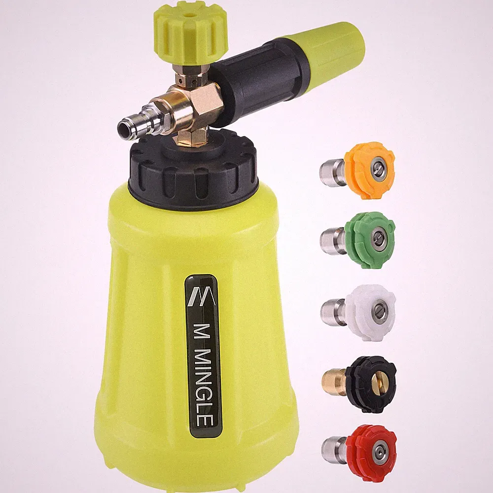 Foam Cannon for Pressure Washer, 1 Liter with 5 Nozzle Tips