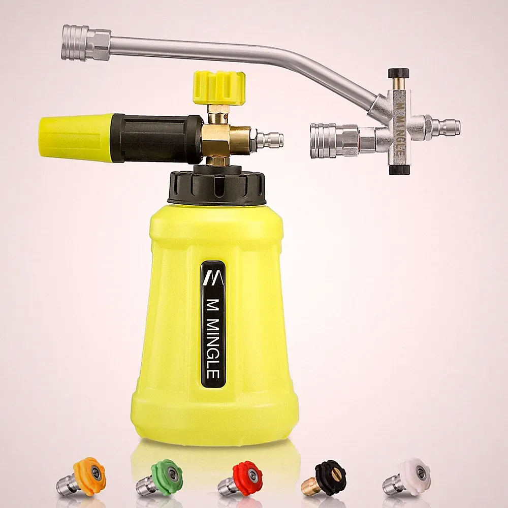 Foam Cannon for Pressure Washer - Dual Connector, Soap Sprayer, 5 Nozzles, Quick