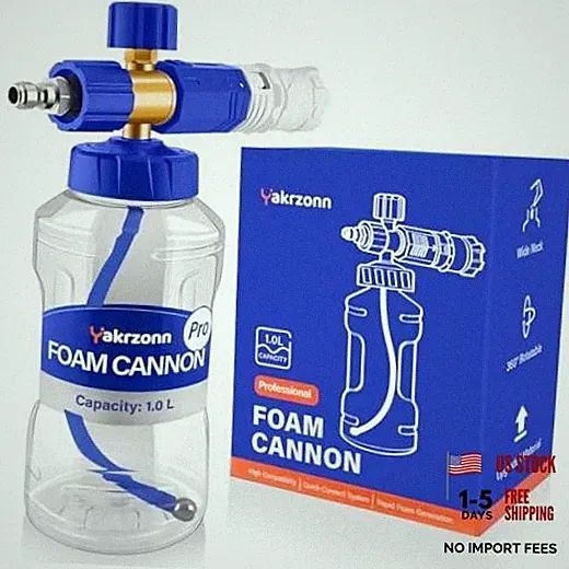 Foam Cannon for Pressure Washer, Professional Car Cannon Lance, 1L Wide Mouth