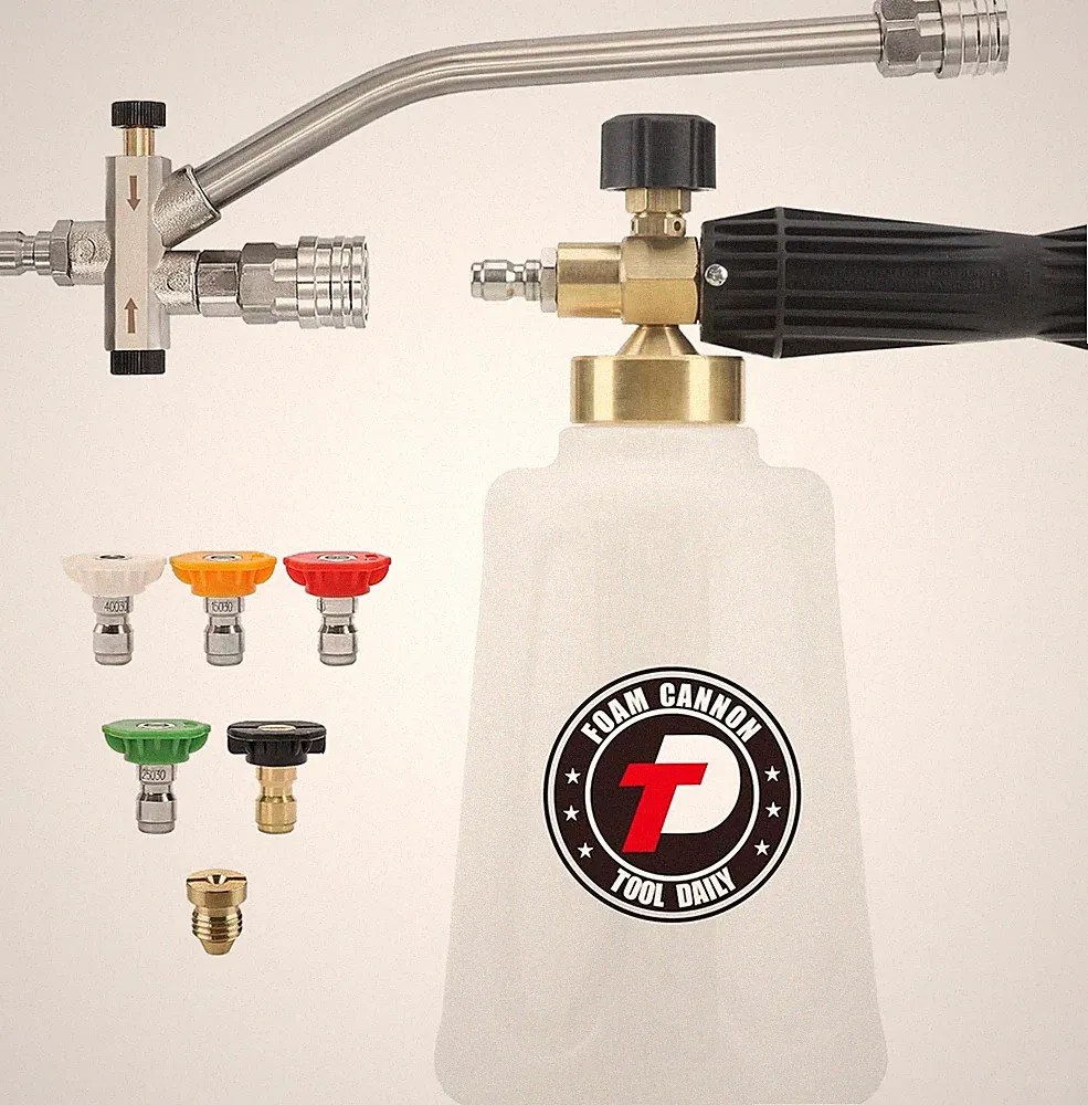 Foam Cannon for Pressure Washer with Double Tip Attachment, Dual