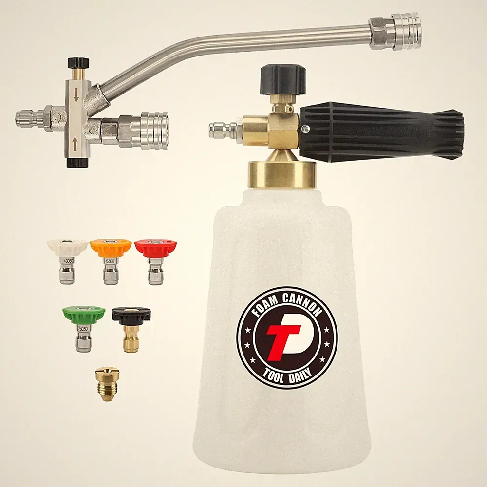 Foam Cannon for Pressure Washer with Dual Connector, 1.5 Liter