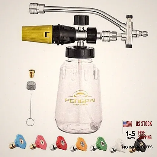 Foam Cannon for Pressure Washer with Dual-connector 2IN1 Clear Foamcannon
