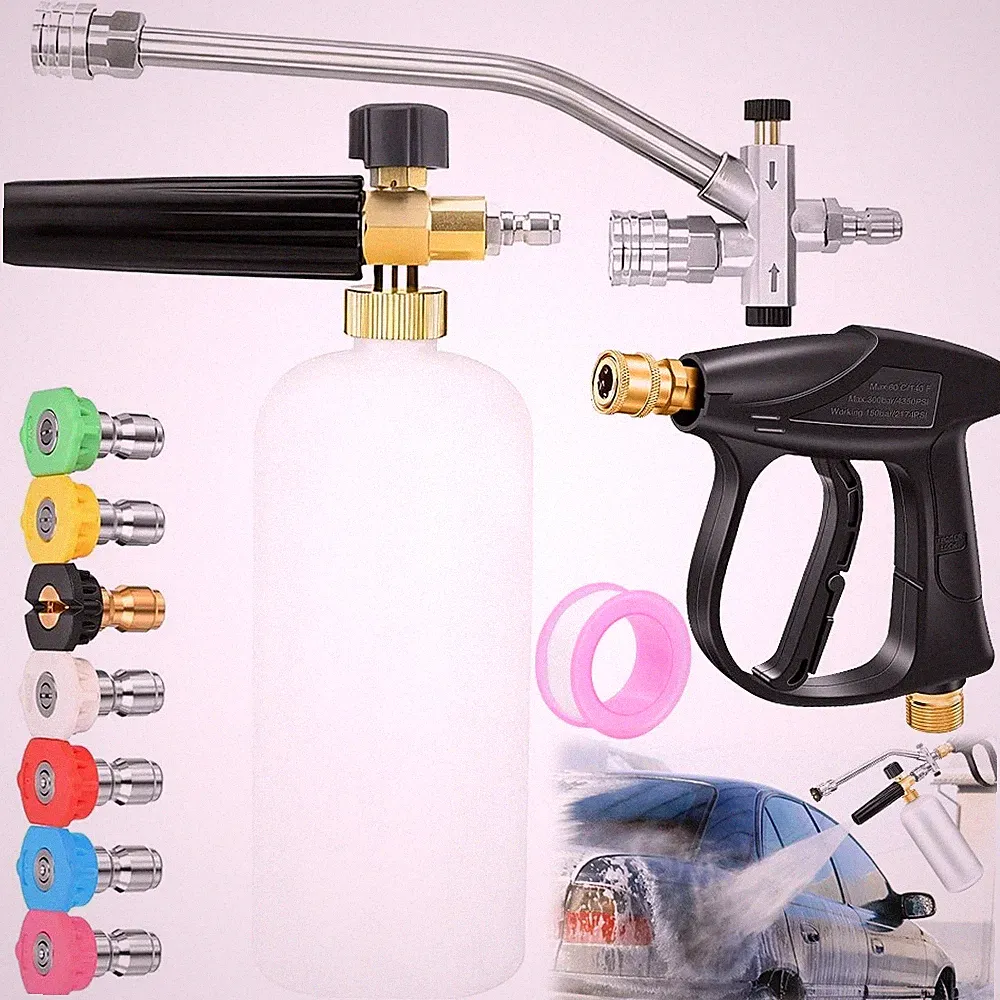 Foam Cannon for Pressure Washer with Dual-Connector & Short Pressure Washer...