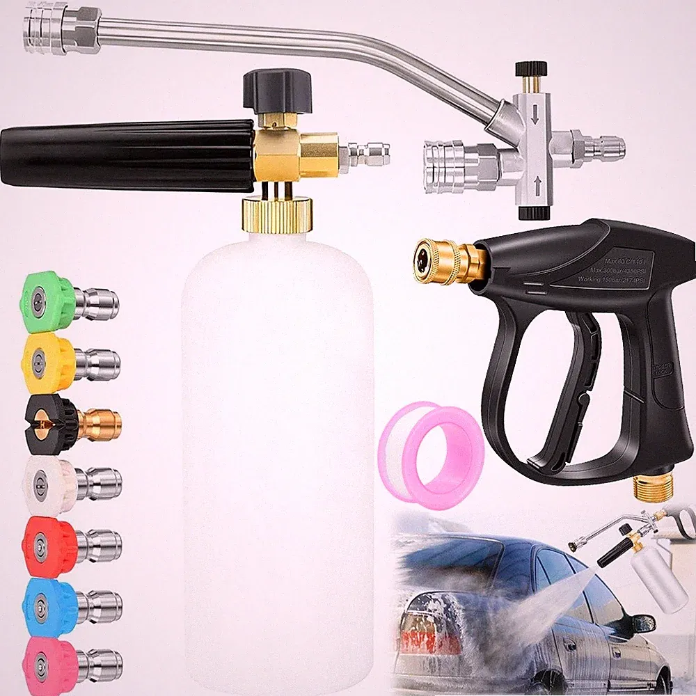 Foam Cannon for Pressure Washer with Dual-Connector & Short Pressure Washer Kit
