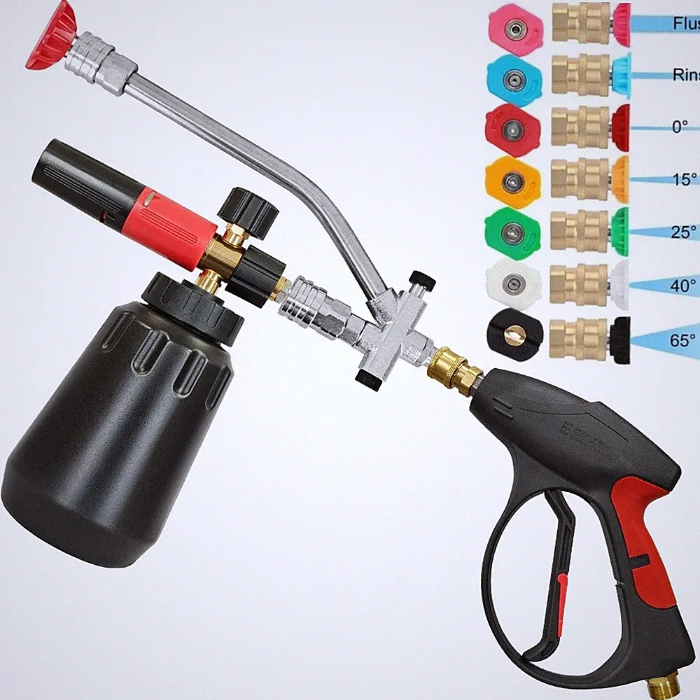 Foam Cannon for Pressure Washer with Dual-Connector & Short Pressure Washer Kit.