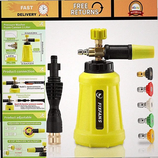Foam Cannon for Pressure Washers - Compatible with Ryobi, Husky & More