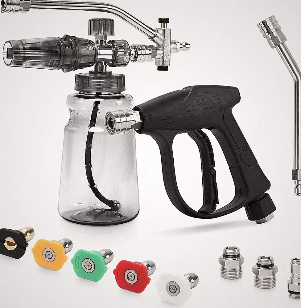 Foam Cannon Kit for Pressure Washer, Dual Connector Snow Foam Gun with Spray Gun