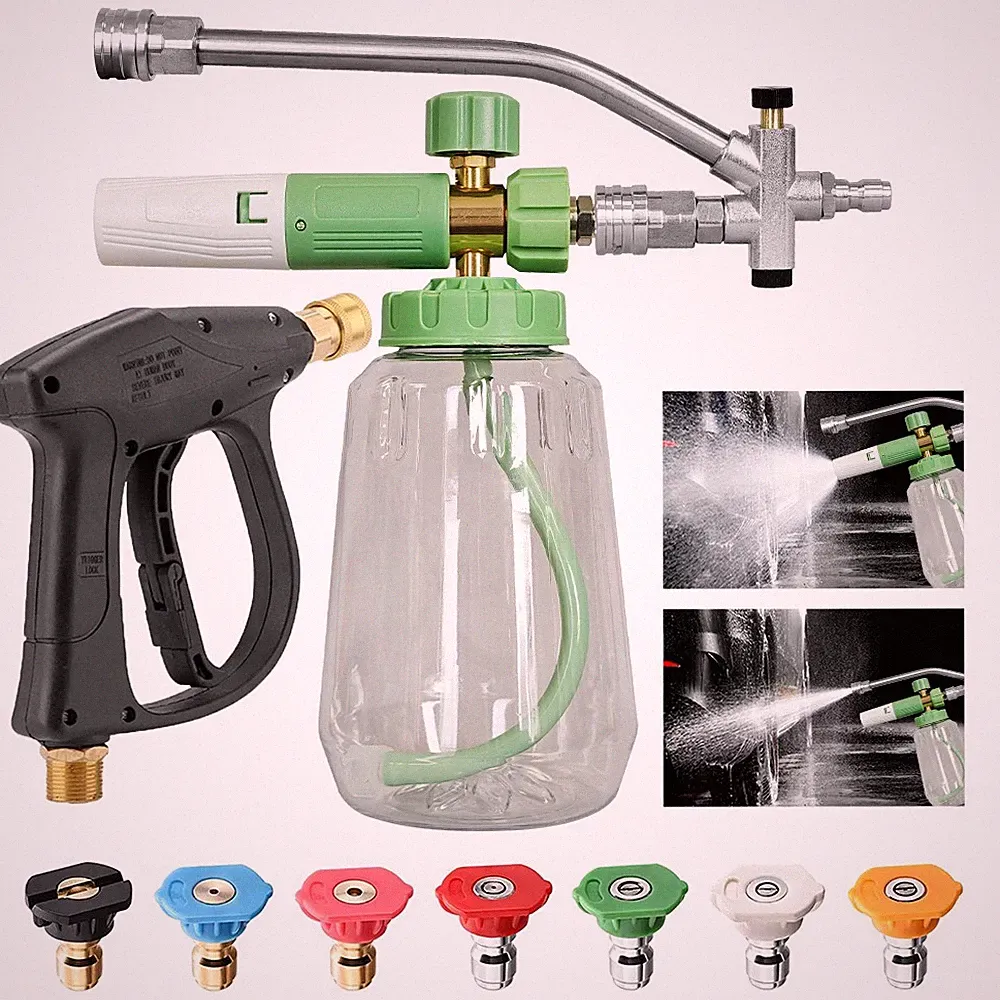 Foam Cannon Pressure Washer Gun Kit Double Tip Attachment, Dual-Connect 4000 PSI