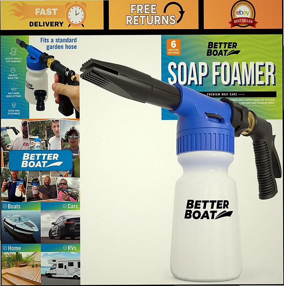 Foam Cannon Soap Gun - High Pressure Foam Sprayer for Car Wash & Boat Cleaning