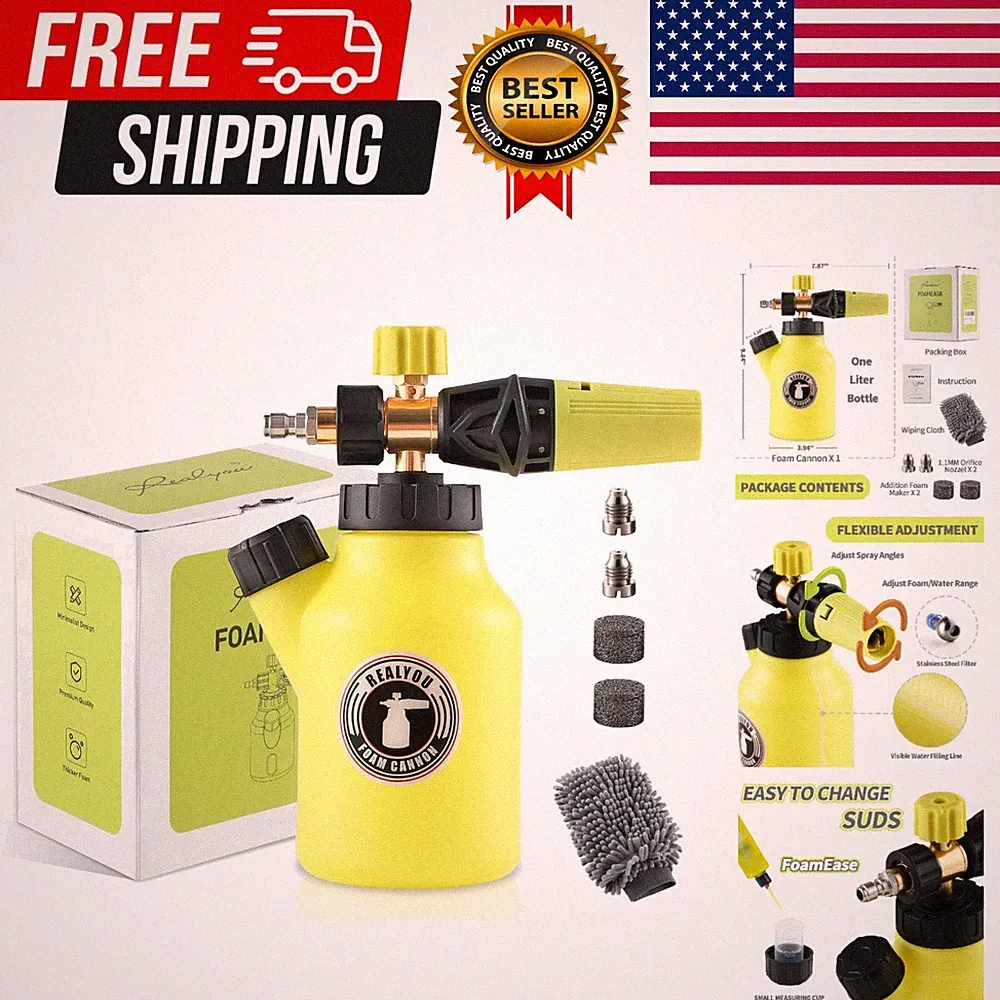 Foam Cannon up to 4500 PSI, Foam Cannon for Pressure Washer with 1/4'' Quick...