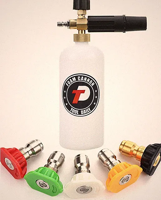 Foam Cannon with 1/4 Inch Quick Connector, 1 Liter, 5 Pressure