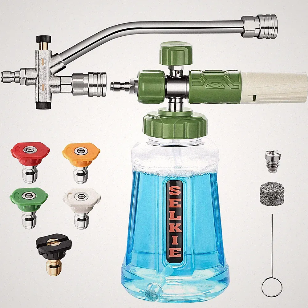 Foam Cannon with Double Tip Attachment,Adjustable Pressure Washer Foam Blaste...