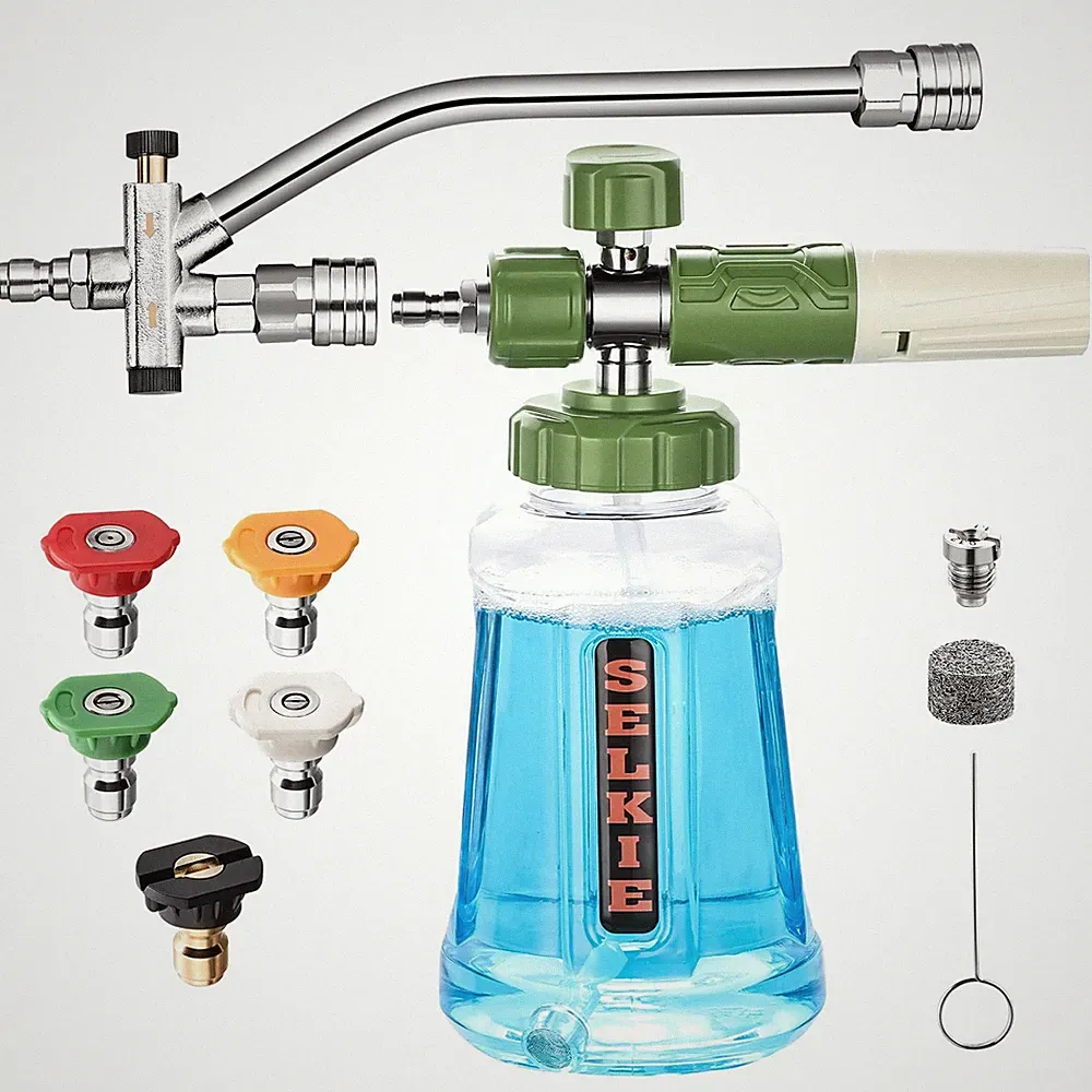 Foam Cannon with Double Tip Attachment,Adjustable Pressure Washer Foam Blaste...