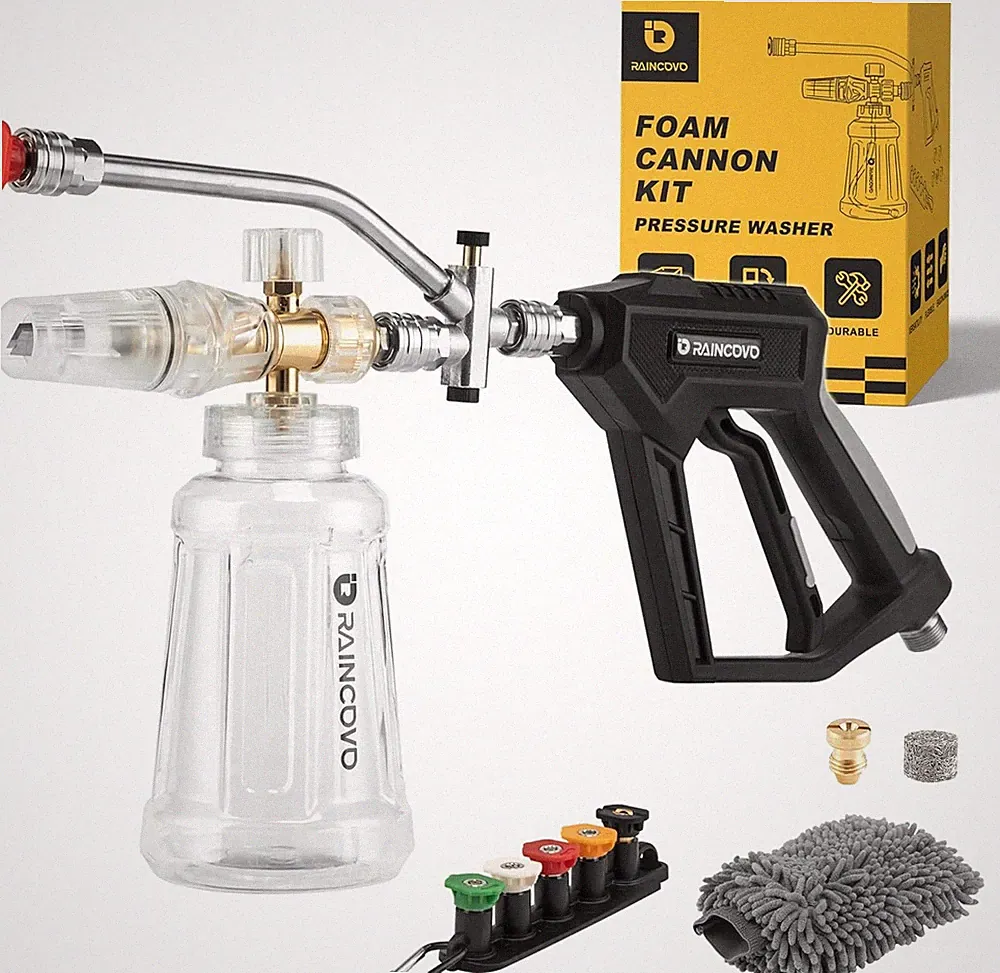Foam Cannon with Short Pressure Washer Gun, Dual Connector Accessories, Snow...