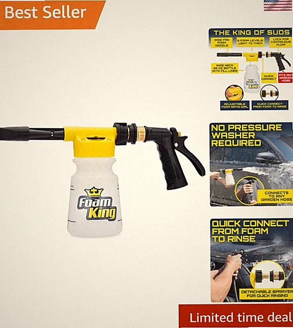 Foam King Car Wash Foam Gun, Foam Cannon for Hose Garden - The King of Suds -...