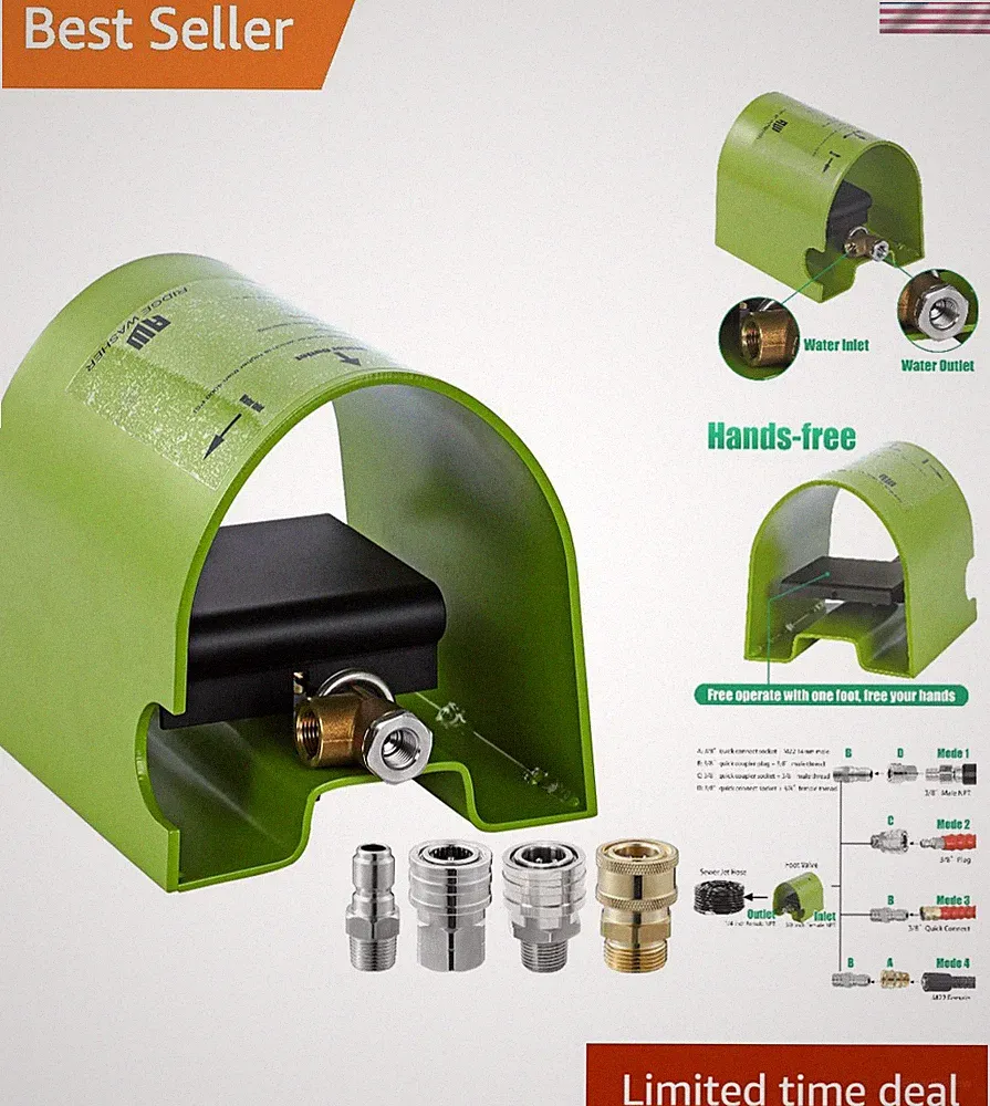 Foot Valve Sewer Jetter Kit for Pressure Washer, Power Washing Ball Valve, 40...