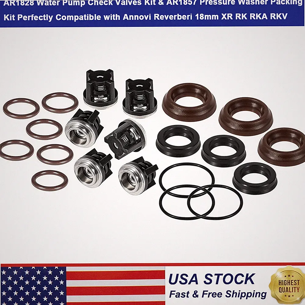 For Annovi Reverberi AR1857 Pressure Washer Packing Kit Water Pump Check Valves