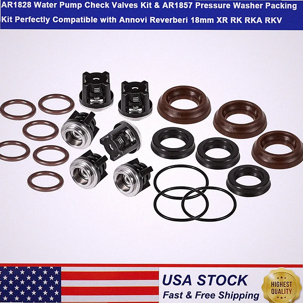For Annovi Reverberi AR1857 Pressure Washer Packing Kit Water Pump Check Valves