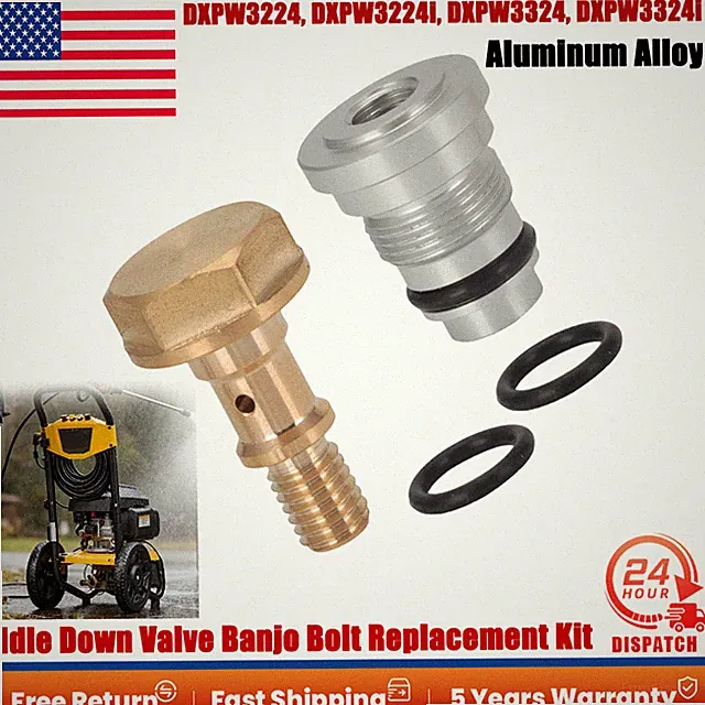 For DeWalt DXPW3224 /DXPW3324i Pressure Washer Idle Down Valve Banjo Bolt Kit US