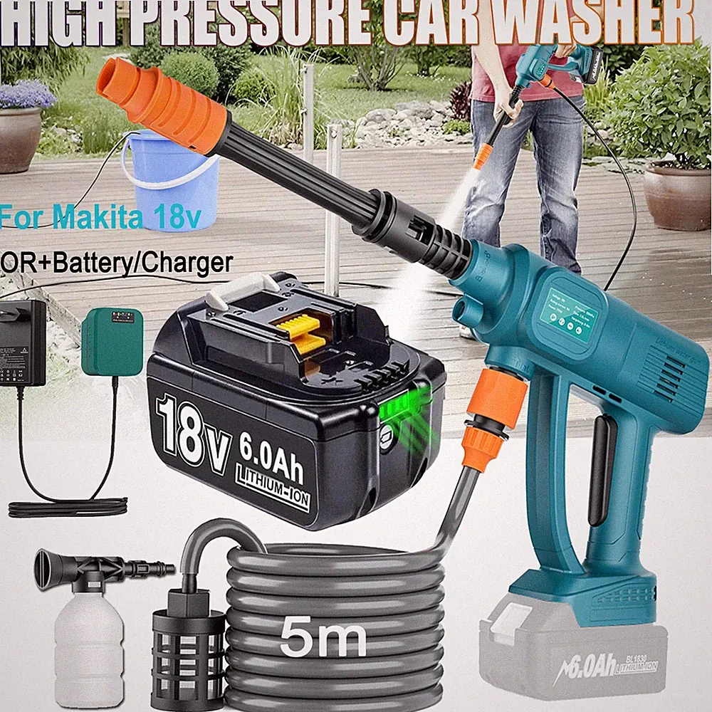 For Makita 18V Battery Cordless Car high pressure washer Portable Cleaner Gun