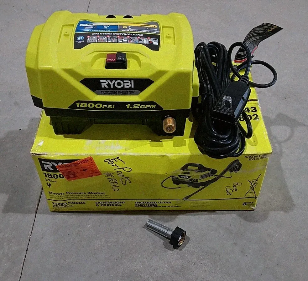 **FOR PARTS** Ryobi RY141802 Electric 1800 psi Corded 1.2 gpm Pressure Washer