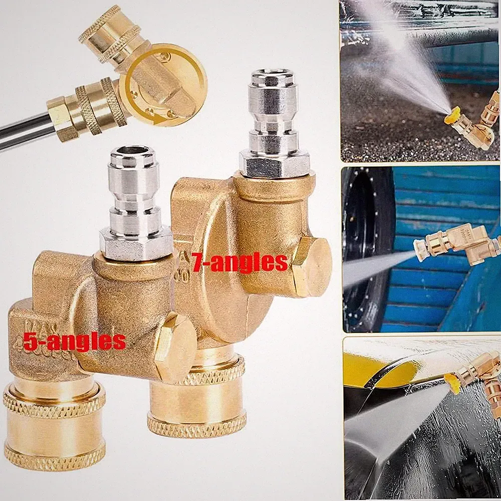 For Pressure Washer 5-Angle 7-Angle 1/4 " Quick Connect Pivoting Coupler Nozzle