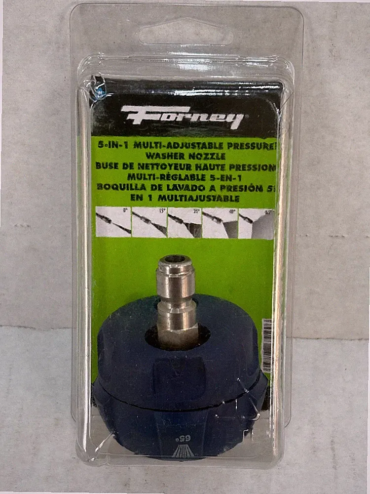 Forney 5-in-1 Multi-Adjustable Pressure Washer Nozzle 1/4" Quick Connector AX