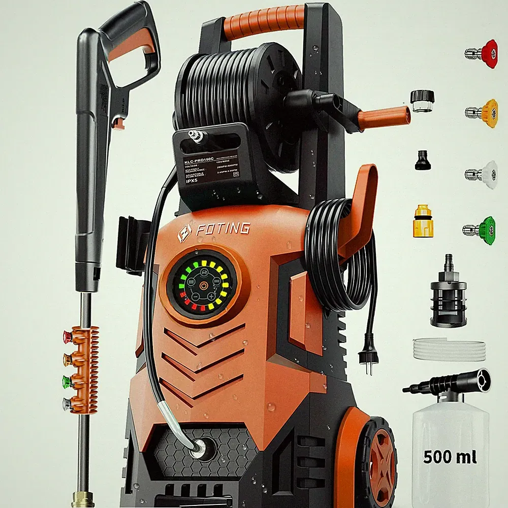 FOTING 2026UPGRADED PRESSURE WASHER 5000PSI TOUCH SCREEN 8 LEVEL 34"TALL - RED