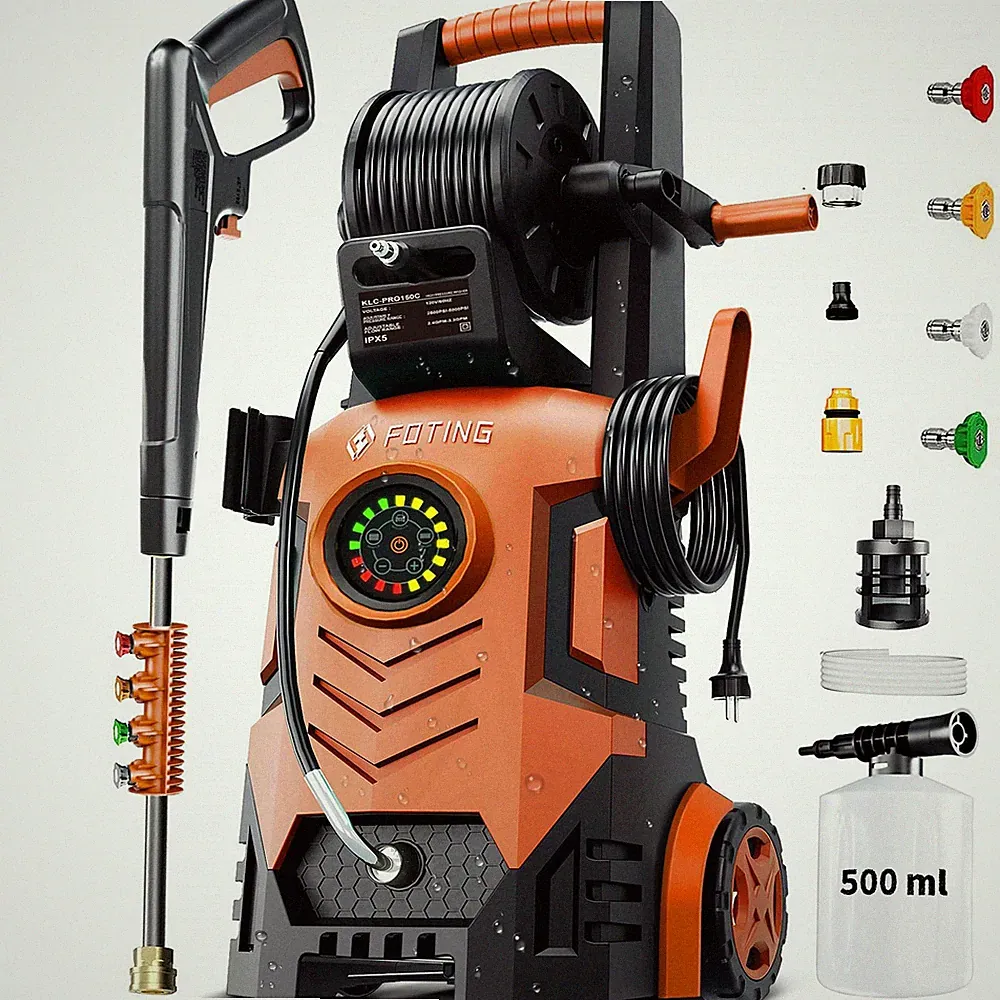 FOTING 2026UPGRADED PRESSURE WASHER 5000PSI TOUCH SCREEN 8 LEVEL 34"TALL - RED