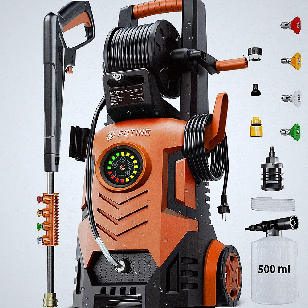 FOTING 2026UPGRADED PRESSURE WASHER 5000PSI TOUCH SCREEN 8 LEVEL 34"TALL - RED