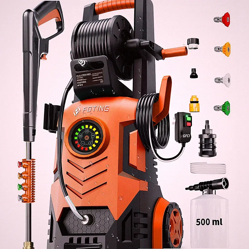 FOTING 5000 PSI 3.6 GPM Electric Pressure Washer GFCI Touchscreen Model