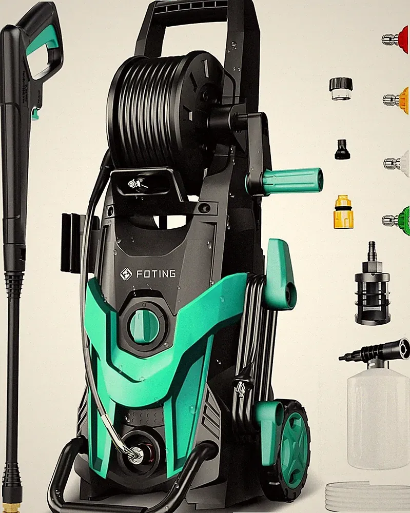 FOTING Electric Pressure Washer, 4500 PSI 3.2 GPM Power Washer with 4 Quick IPX5