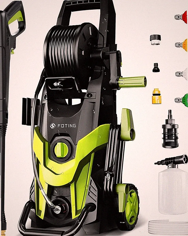FOTING Pressure Wash 4500 PSI, 3.2 GPM Electric Pressure Washer with Hose Reel