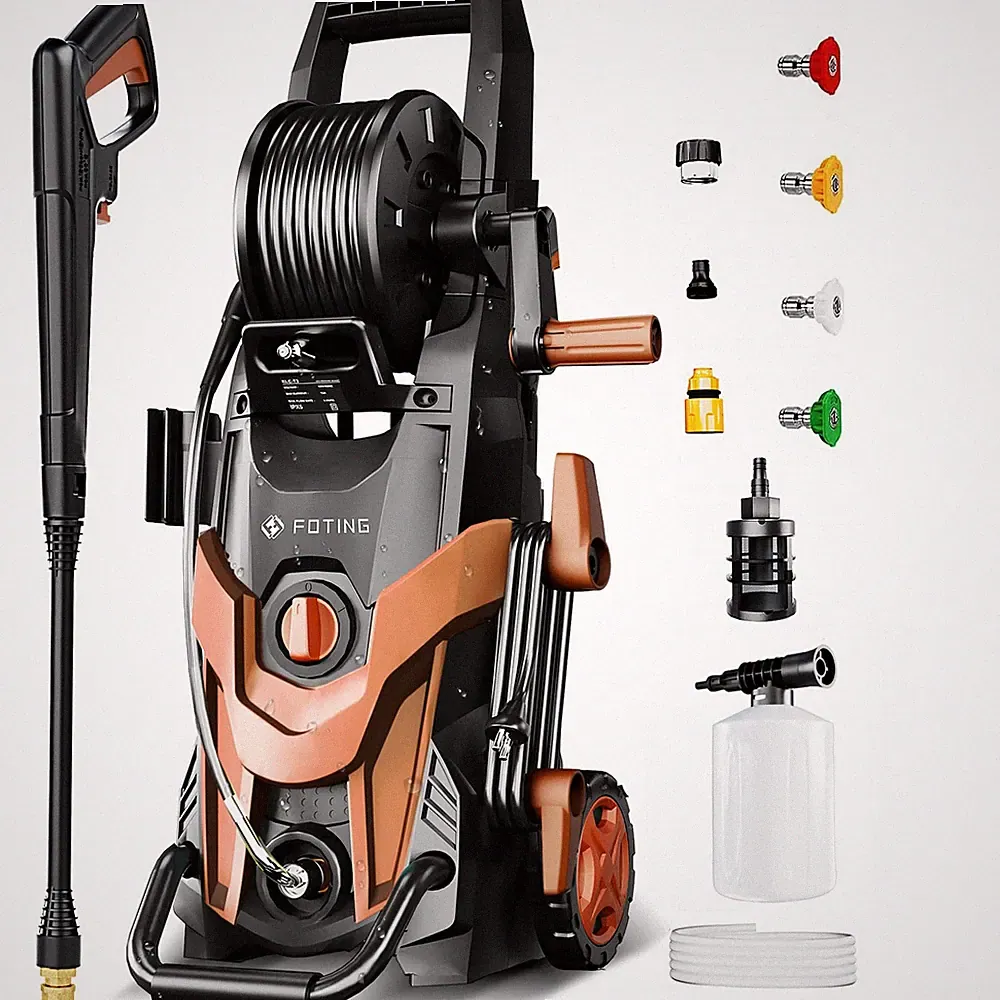 FOTING PRESSURE WASHER 4500PSI 4 QUICK CONNECT NOZZLES, HOSE & FILT - RED/BLACK