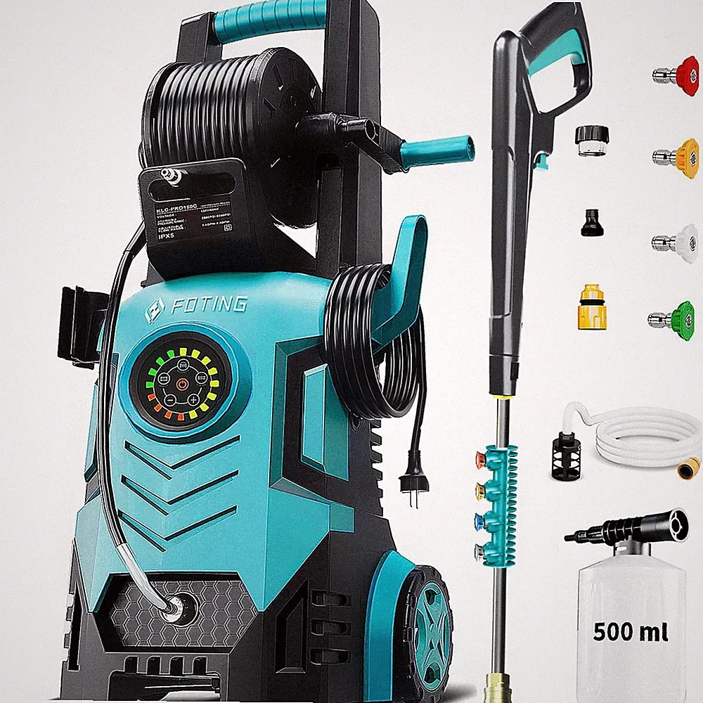 FOTING PRESSURE WASHER 5000PSI ADJ-8-LEVEL TOUCH SCREEN 34" TALL - BLUE