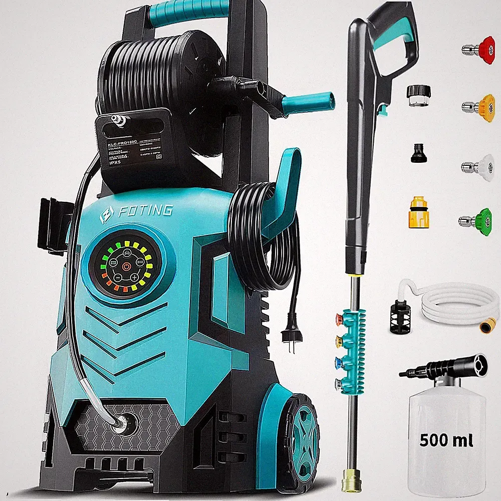 FOTING PRESSURE WASHER 5000PSI ADJ-8-LEVEL TOUCH SCREEN 34" TALL - BLUE