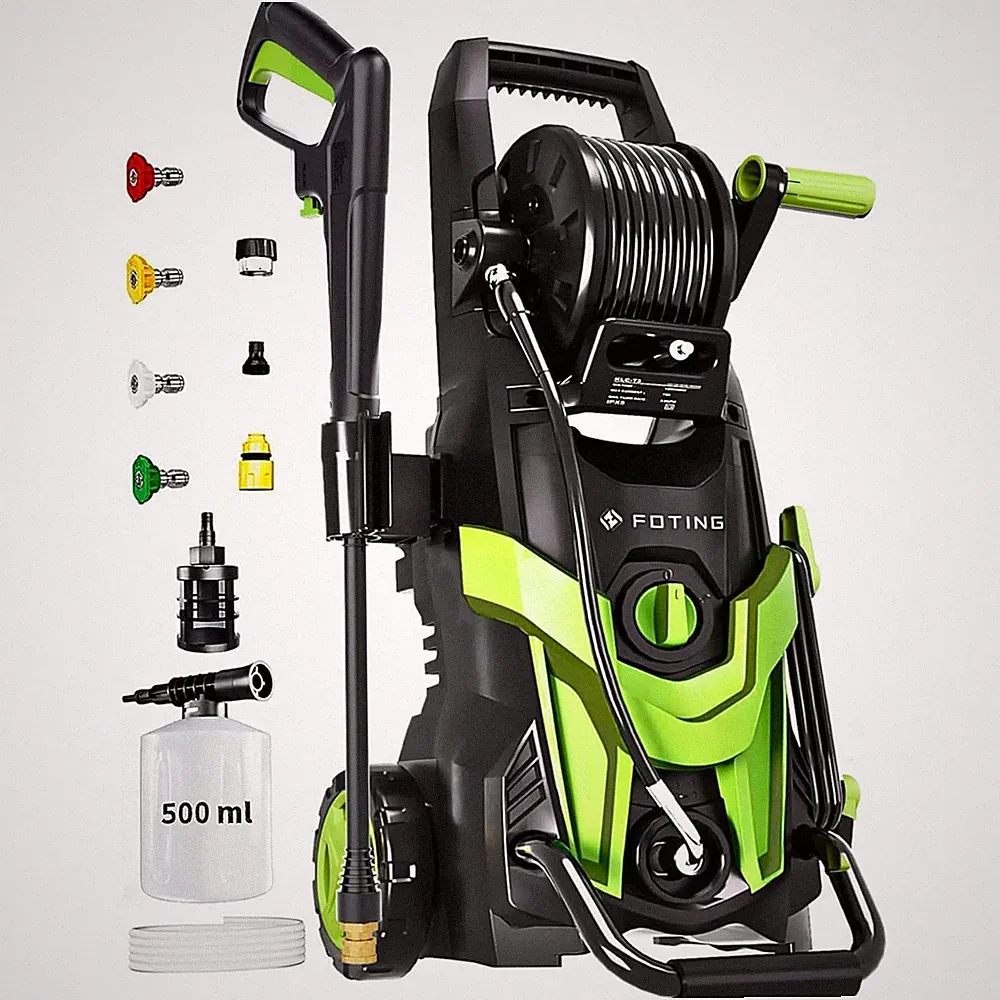 FOTING Upgraded Pressure Power Washer 4500PSI, 4 Quick Connect Nozzles Green