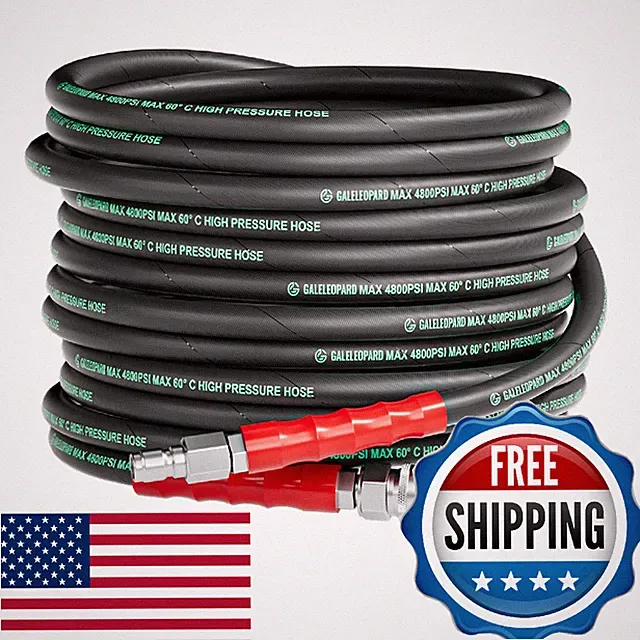 GALELEOPARD 3/8" Pressure Washer Hose 50FT 4800PSI with 3/8 Inch Quick Connect