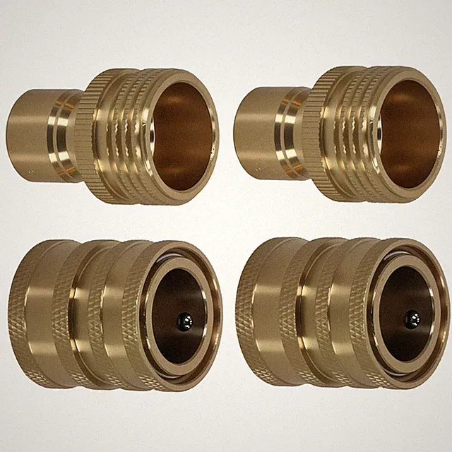 Garden Hose Adapter Brass 3/4" to 1/2" Quick Connect for Pressure Washer 4Pcs