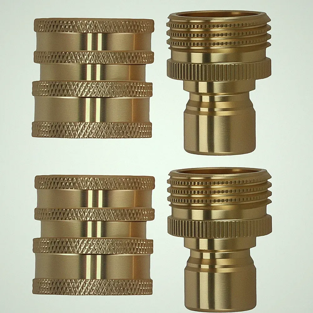 Garden Hose Brass Adapter 3/4" to 1/2" Quick Connect for Pressure Washer 4Pcs