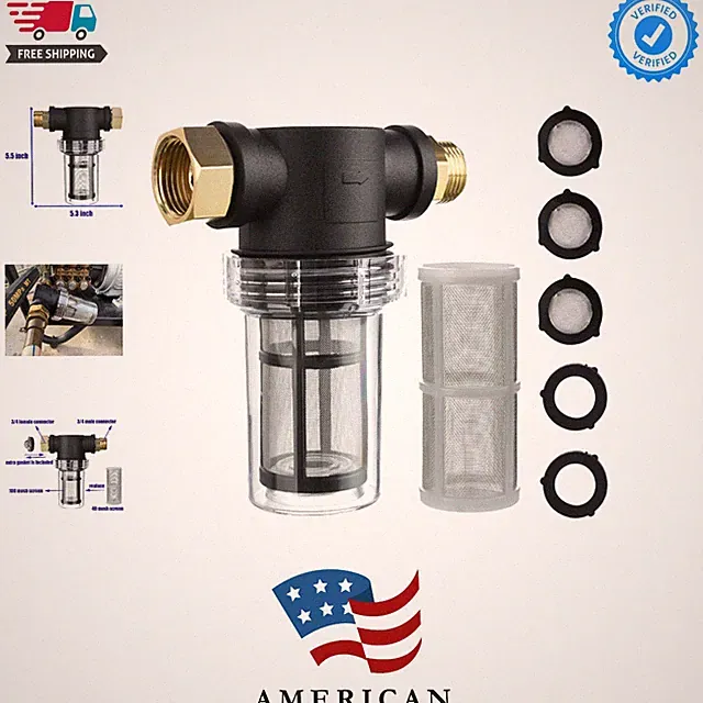 Garden Hose Filter for Pressure Washer inlet Water, Inline Filter for Sedimen...