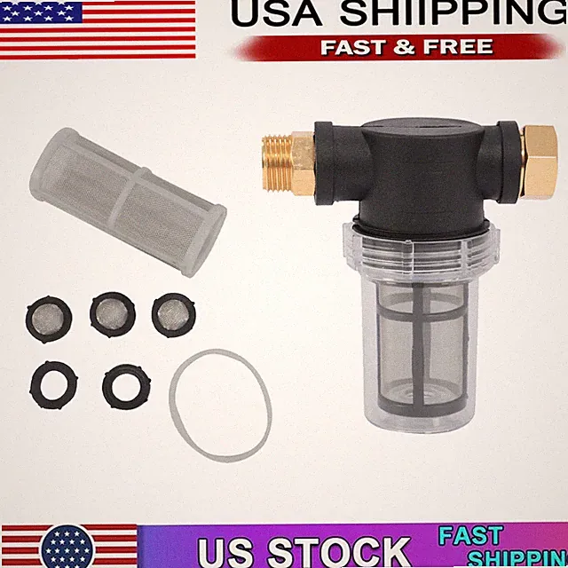 Garden Hose Inlet Filter for High Pressure Washer, Sediment Filter Attachment x4