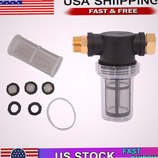 Garden Hose Inlet Filter for High Pressure Washer, Sediment Filter Attachment x4